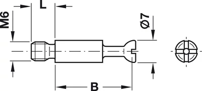 262.28.044 Minifix csap fém B34/M6