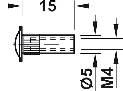 267.01.711 Bútorösszehúzó hüvely 5x15/M4