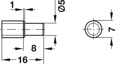 281.41.907 Üvegpolc tartó 7/5 mm szilikongumis