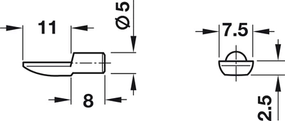 282.04.711 Polctartó fém 5/5 mm