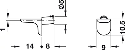 282.24.710 Polctartó 5/1mm-es nikkel