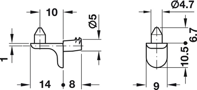 282.24.720 Polctartó 5/5mm csapos