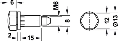 637.04.701 Szintezőcsavar M6x31mm