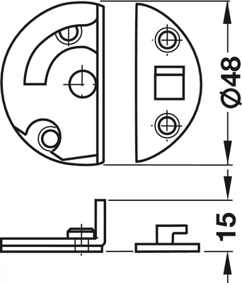 642.48.921 Asztallap összehúzó 48mm excenteres cink
