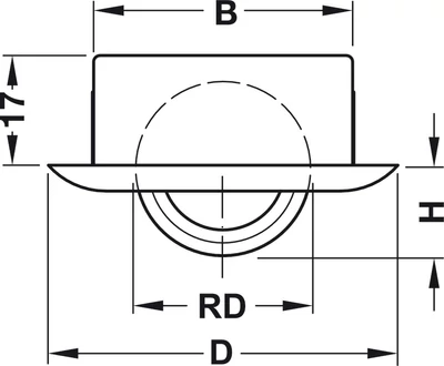 661.04.319 Bútorgörgő süllyeszthető 54/27mm