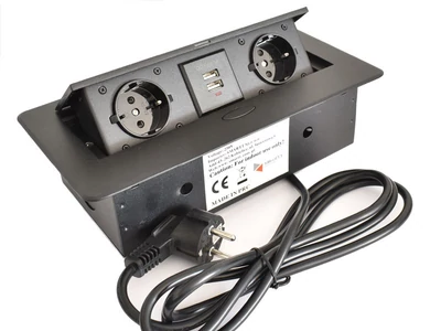 Forest IRODABÚTOR TARTOZÉKOK KONNEKTOR ELOSZTÓ MODULBOX II - 2 DB 230 V-OS DUGALJ + 2 USB MATT FEKETE - 10015622130