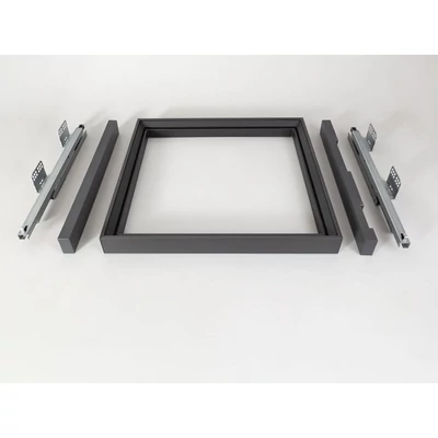 GARDRÓB SZERELVÉNY HOME BOX KOSÁRTARTÓ KERET CSILLAPÍTOTT FIÓKCSÚSZÓVAL 900MM, ACÉLSZÜRKE