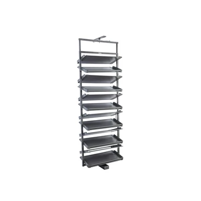 GARDRÓB SZERELVÉNY HOME BOX FORGATHATÓ CIPŐTARTÓ ÁLLVÁNY KERET 705x1913 MM, ACÉLSZÜRKE