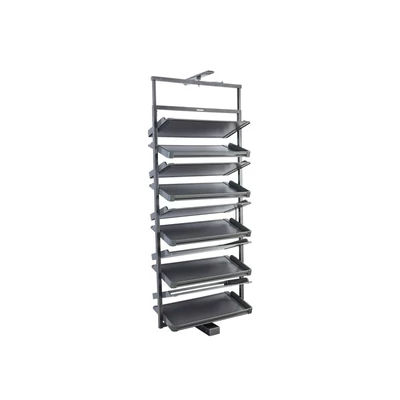 GARDRÓB SZERELVÉNY HOME BOX FORGATHATÓ CIPŐTARTÓ ÁLLVÁNY KERET 705x1633 MM, ACÉLSZÜRKE