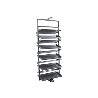GARDRÓB SZERELVÉNY HOME BOX FORGATHATÓ CIPŐTARTÓ ÁLLVÁNY POLC x10 650x319 MM, ACÉLSZÜRKE