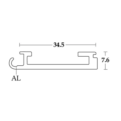 Forest REDŐNY RENDSZER 3708 ALUMÍNIUM VÉGZÁRÓ PROFIL 34,5x7,6mm   2,6m EZÜST - 10015900040