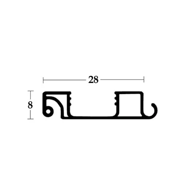 Forest REDŐNY RENDSZER 4180 FOGANTYÚ PROFIL A 3663-HOZ 28x8mm   2,6m EZÜST - 10015900050